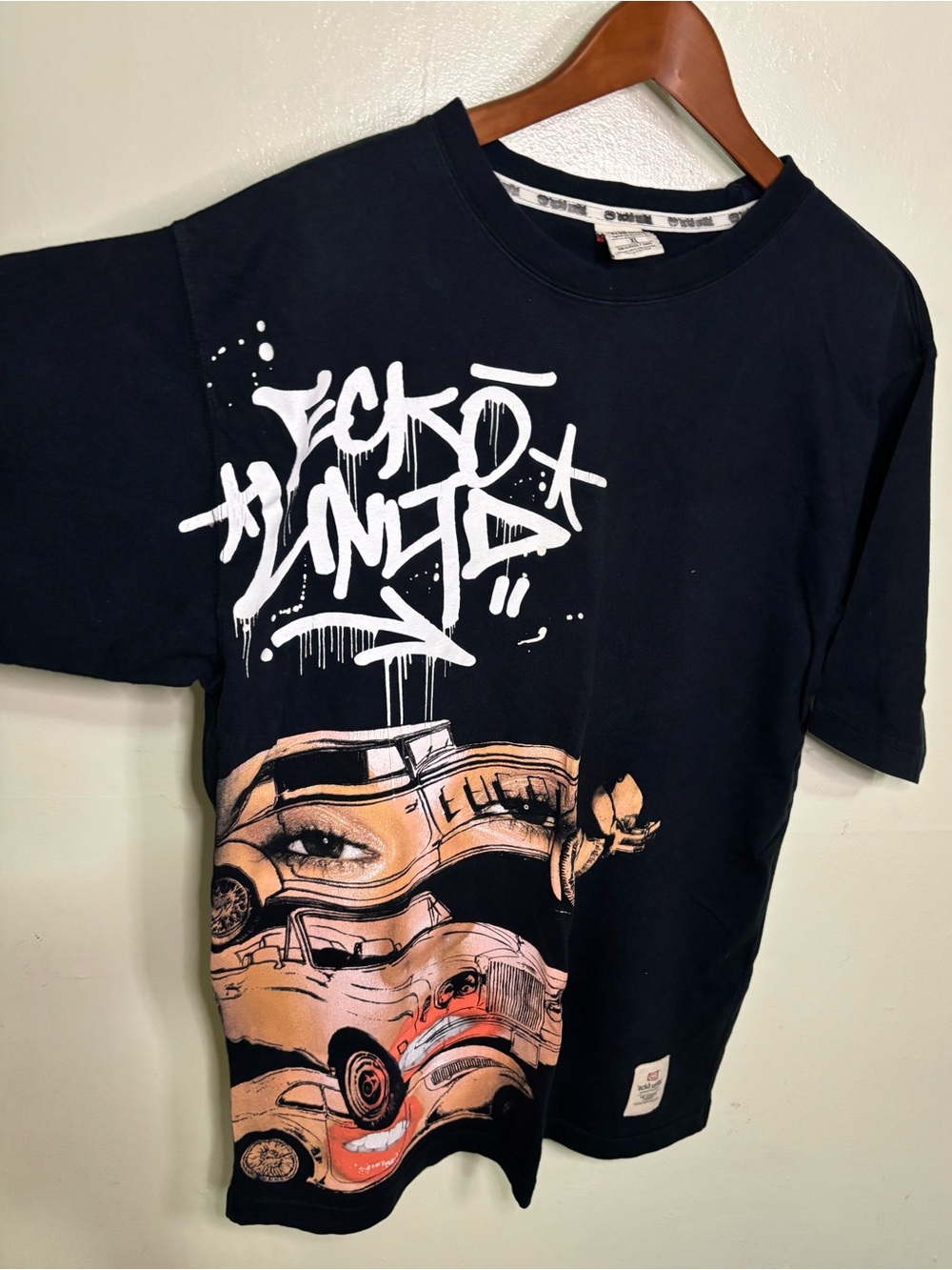 Vtg Y2K Ecko Unltd Graffiti Lowrider Car Graphic T Shirt Men’s XL Black Classic